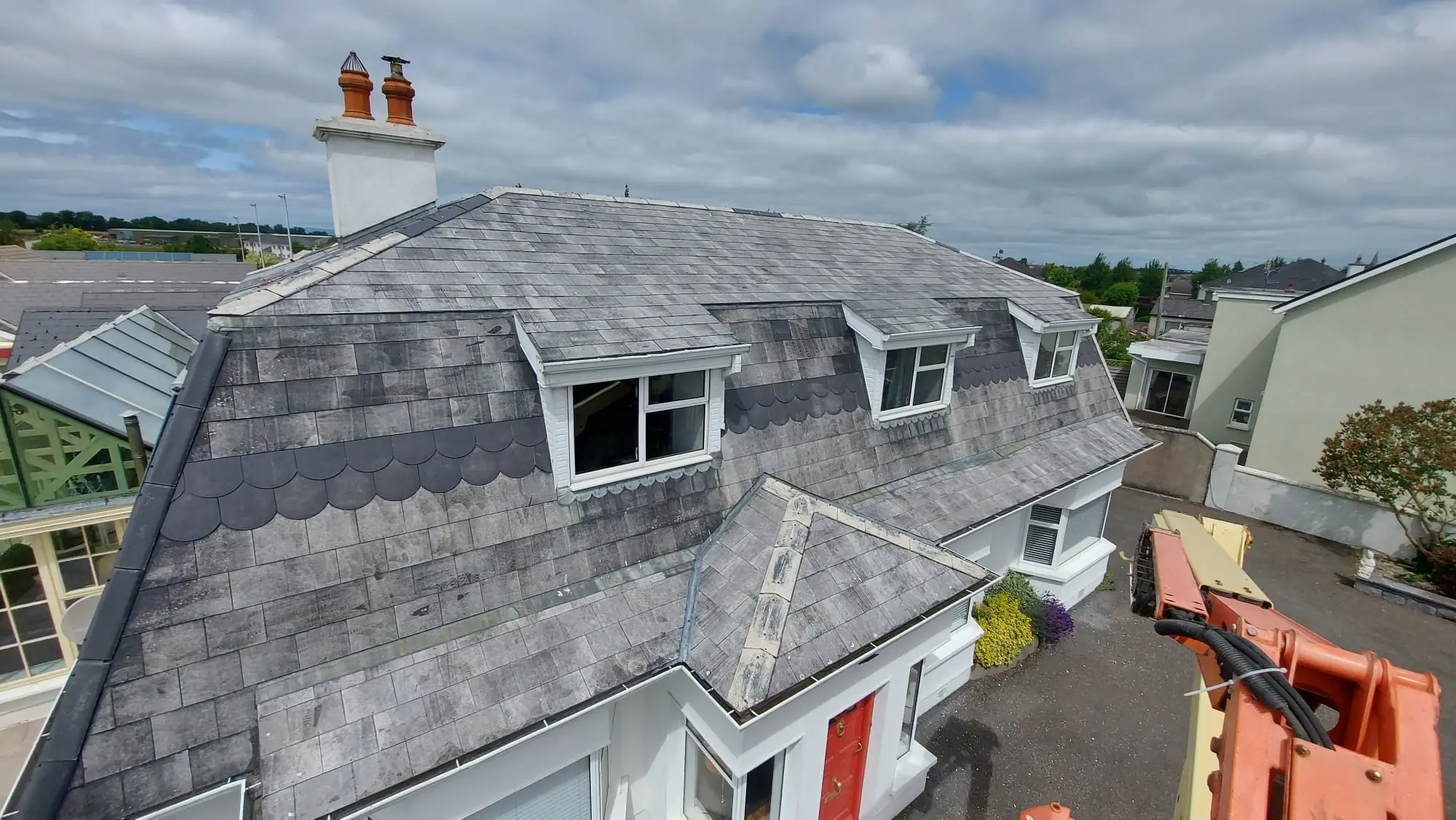 Roof before professional coating and restoration work by MS Partners painting contractors